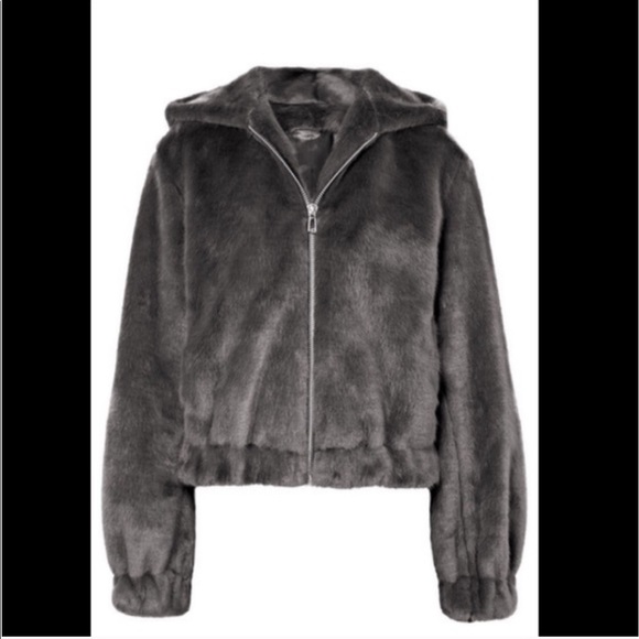 Helmut Lang Gray Faux Fur Jacket (XS) - Picture 2 of 8